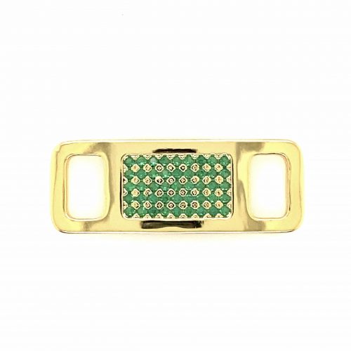 TAGS Silver-Goldplated- Green CZ