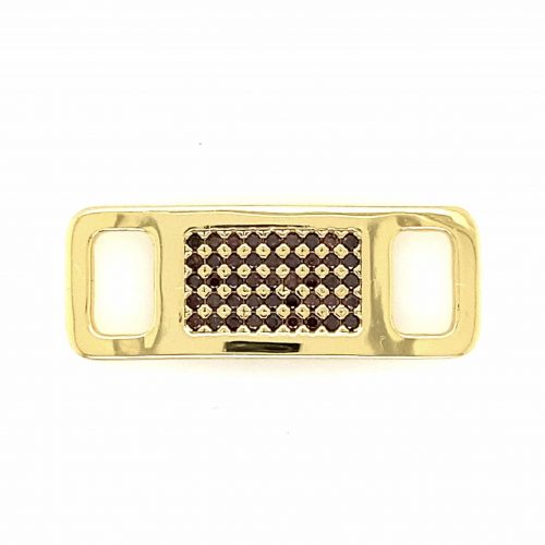 TAGS Silver-Goldplated-Brown CZ