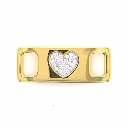TAGS Heart Silver-Goldplated-White CZ